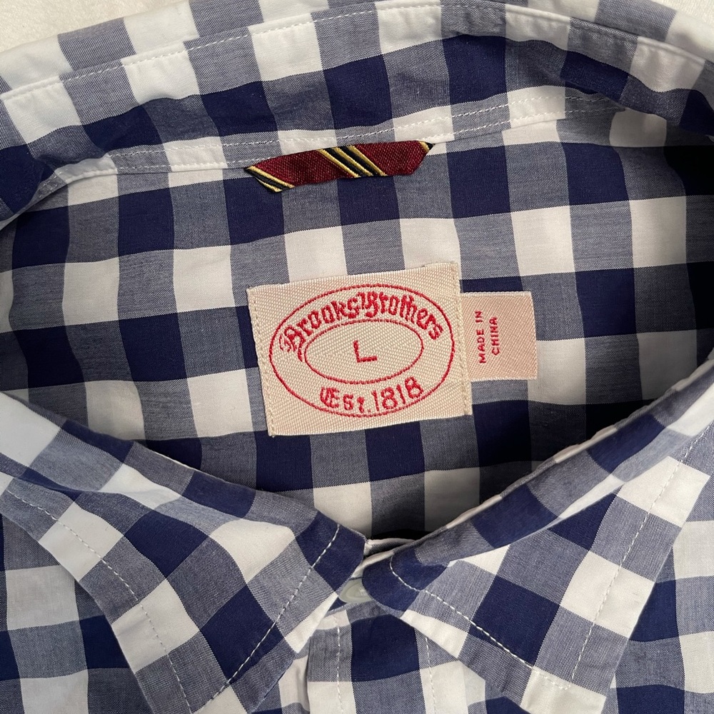 Brooks Brothers Gingham Pattern Button Down - image 3